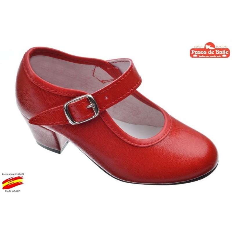Zapato de Flamenca Rojo.Pasos de Baile