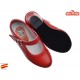 Zapato de Flamenca Rojo.Pasos de Baile