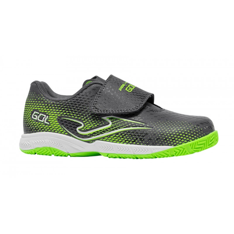 Joma Gol jr. Gris Zapatilla Futbol Sala Con Velcro Niño-Niña.
