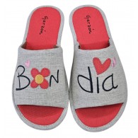 Zapatilla Mujer Verano De Casa Bon Dia Gris. Garzon