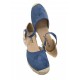 Sandalia Mujer Valenciana Cuña Jeans. Amarpies