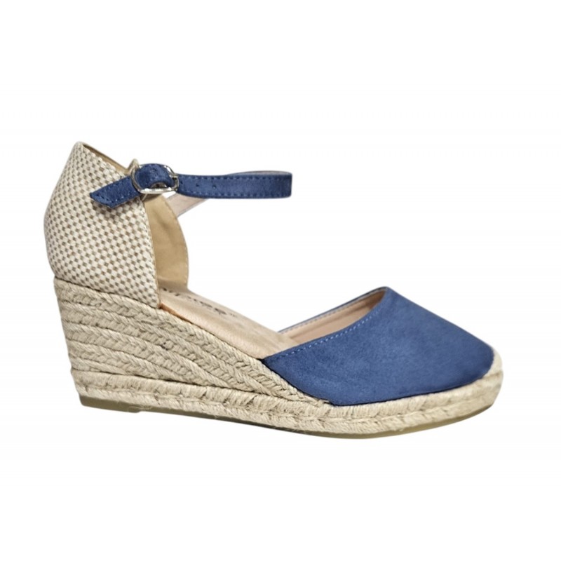 Sandalia Mujer Valenciana Cuña Jeans. Amarpies