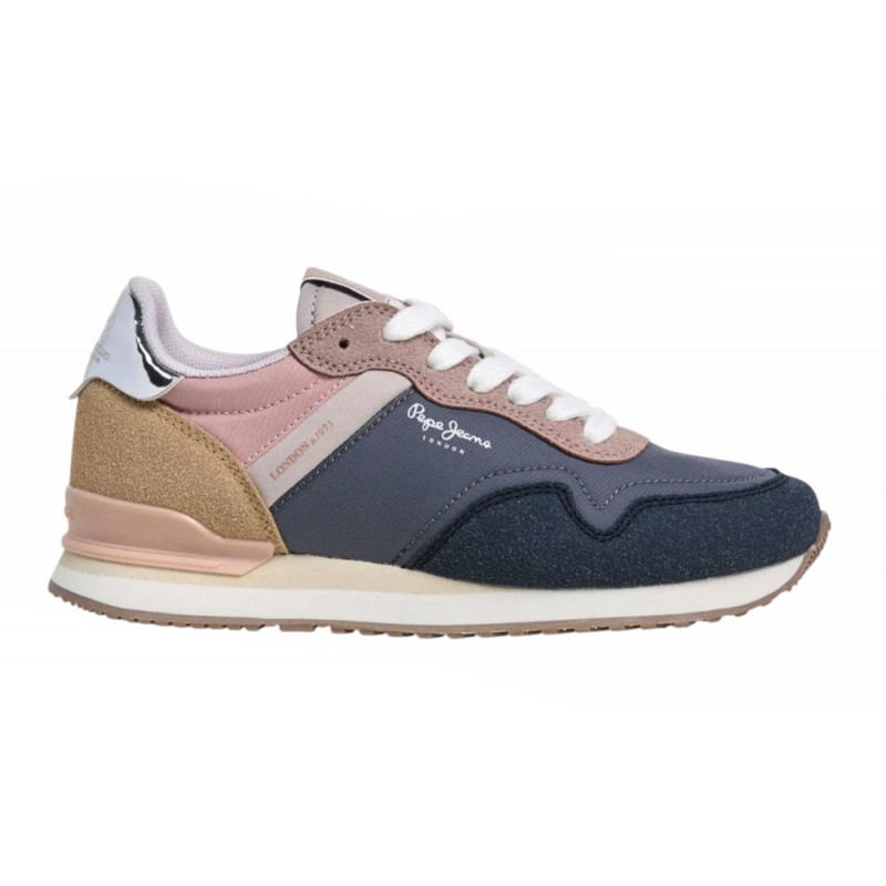 Sneakers Moda Woman Hailon Basic Gris-Rosa. Pepe Jeans