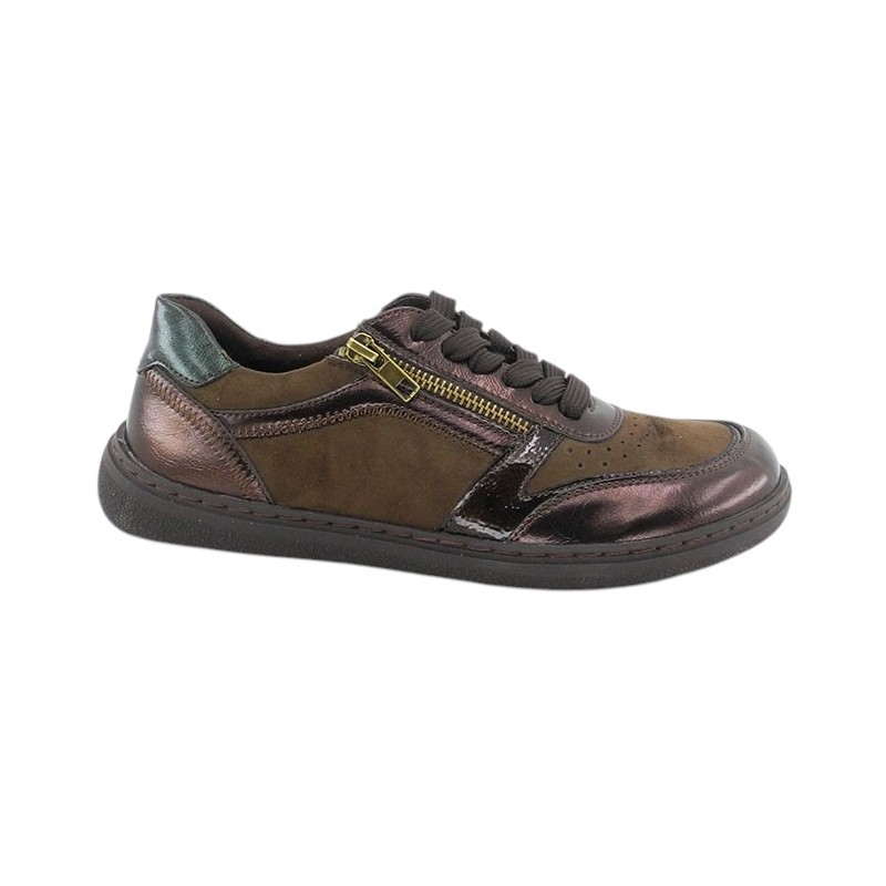 Deportivo Barefoot Cordón-Cremallera Confort Marrón. Amarpies