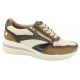Zapato Cordón Y Cremallera Confort Cuña Taupe. Amarpies