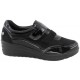 Deportivo Con Velcros Confort Cuña Negro. Amarpies