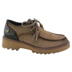 Zapato Mujer Tipo Wallabe Confort Taupe.  Amarpies