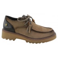 Zapato Mujer Tipo Wallabe Confort Taupe.  Amarpies