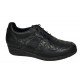 Zapato Mujer Confort Piel y Licra Negro. Duendy