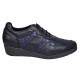 Zapato Mujer Confort Piel y Licra Marino. Duendy
