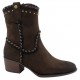 Botín Moda Cowboy Mujer Tacón Marrón. Amarpies