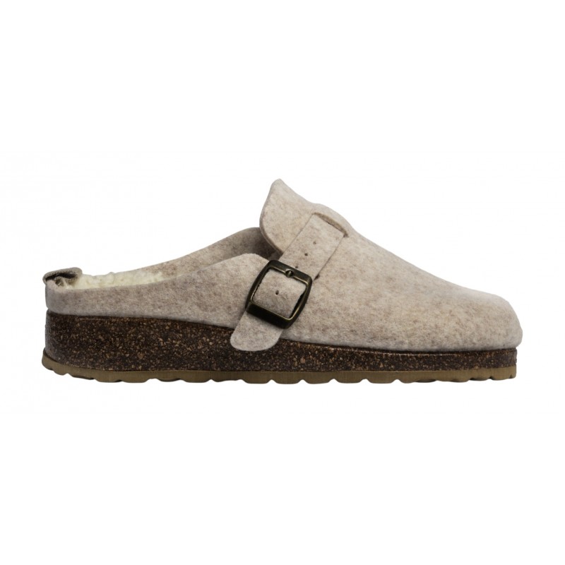 Zueco Bio de Mujer Fieltro Plantilla Confort Invierno Beig. Marpen