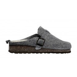 Zueco Bio Hombre Fieltro Plantilla Confort Invierno Gris. Marpen