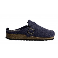Zueco Bio Hombre Fieltro Plantilla Confort Invierno Marino. Marpen