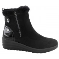 Bota Mujer Confort Cuña Baja Negro. Amarpies