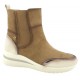 Bota Mujer Confort Cuña Baja Taupe Water Repellet. Amarpies