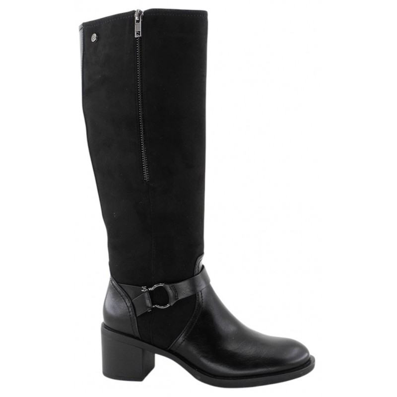 Bota Mujer Caña Alta Cremallera Negro. Amarpies