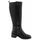 Bota Mujer Caña Alta Cremallera y Elástico Negro. Amarpies