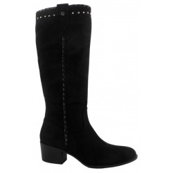 Bota Caña Alta Moda Cowboy Mujer Tacón Negro. Amarpies