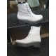Bota Militar Mujer Moda Joven Piel Blanco. Rodri