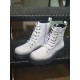 Bota Militar Mujer Moda Joven Piel Blanco. Rodri