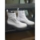 Bota Militar Mujer Moda Joven Piel Blanco. Rodri