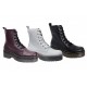 Bota Militar Mujer Moda Joven Piel Blanco. Rodri