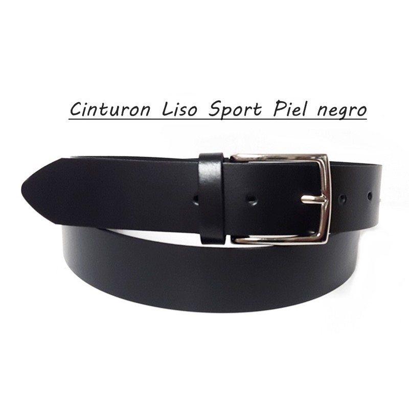 Cinturón Piel Sport Negro.