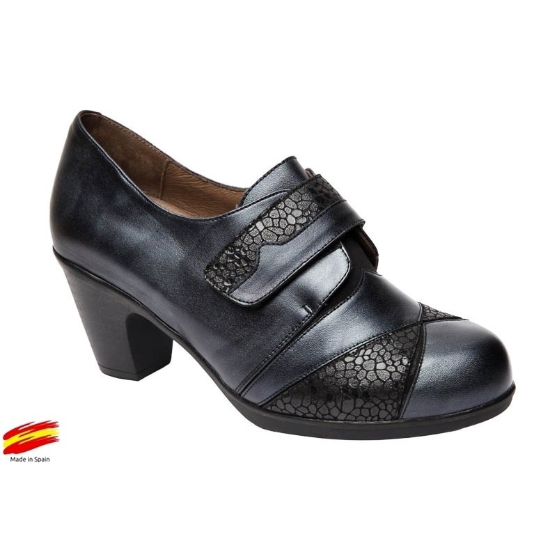 Zapato Mujer Confort Piel Ancho Especial Licra y Plantilla Extraible. Fiorella