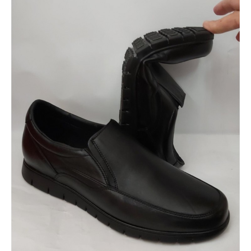 Zapato Hombre Piel Negro. Maxi Confort Shoes