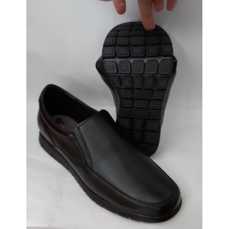 Zapato Hombre Piel Negro. Maxi Confort Shoes