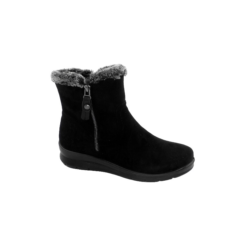 Controlar progresivo Pensar en el futuro Botín Cuña Mujer Confort Forro Pelo Negro. Amarpies - Ziwi Shoes