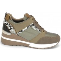 Sneaker Cuña Mujer Combi Taupe. D'Angela