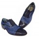 Zapato Elegante Novio Gran Calidad Todo Piel Charol Azul Marino. Zapato de Hombre de Vestir