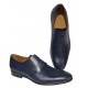 Zapato Novio Piel Azul y Suela de Cuero. JR Almansa